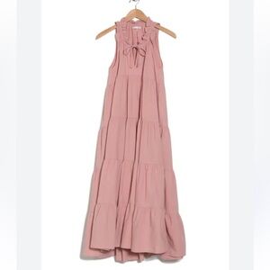 Chic Pink Sleeveless Maxi Dress